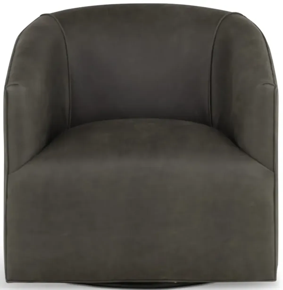 Fame Leather Swivel Chair - Charcoal