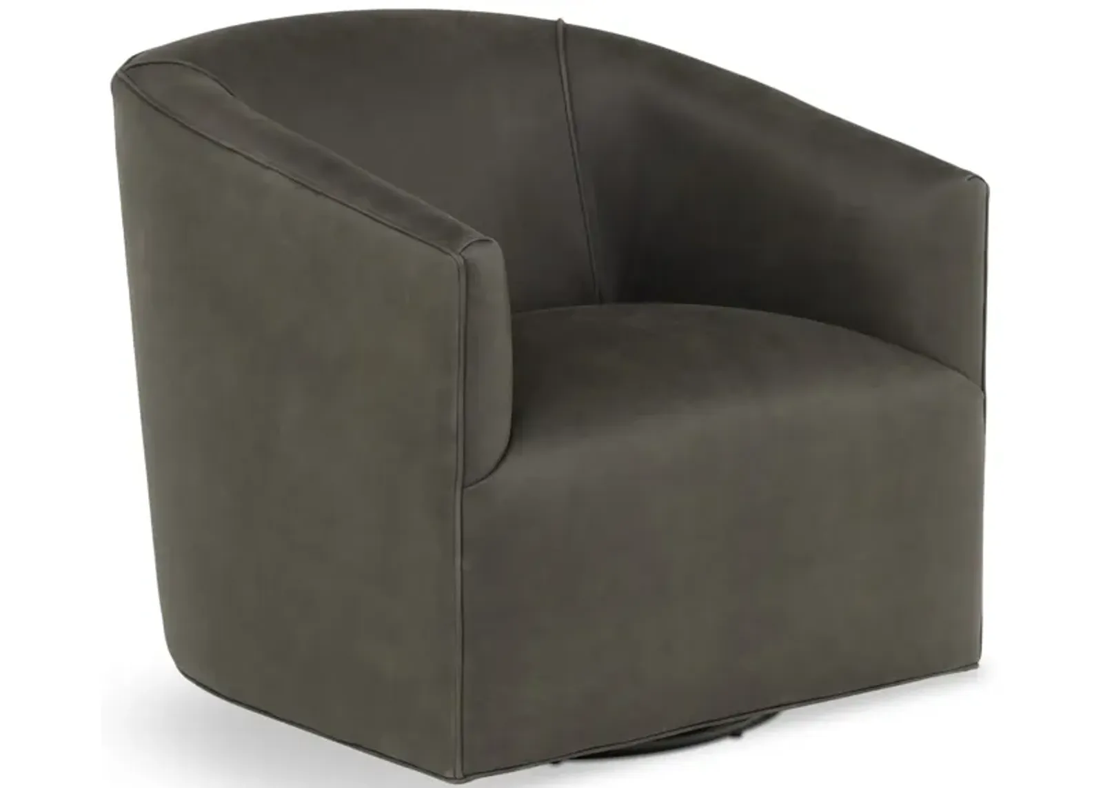 Fame Leather Swivel Chair - Charcoal