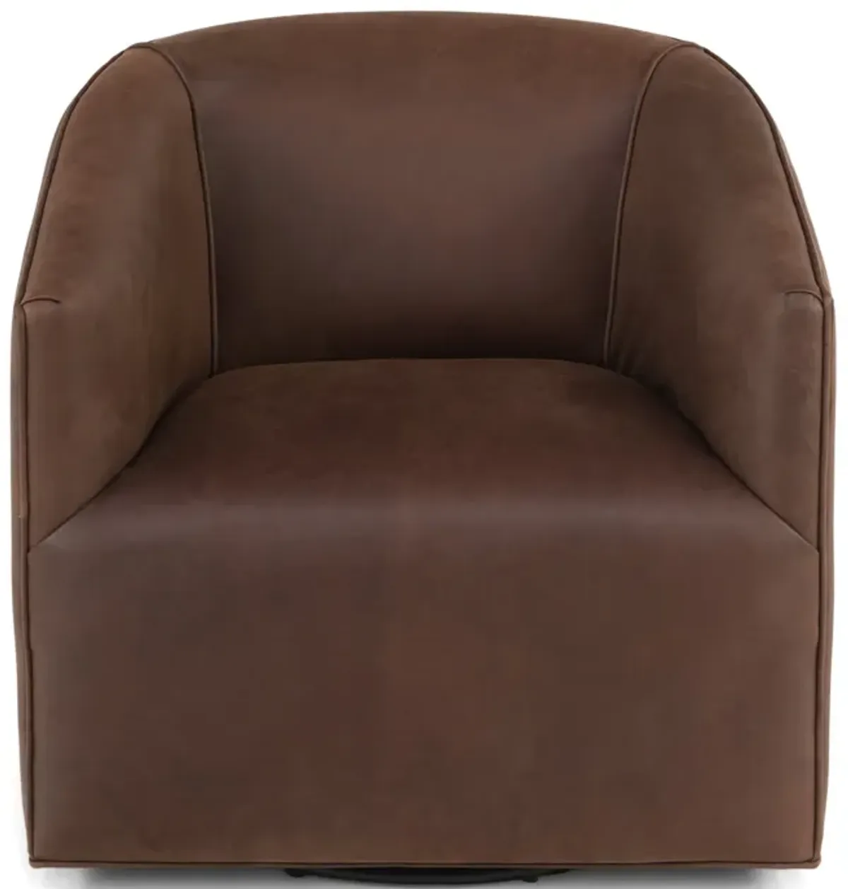 Fame Leather Swivel Chair - Fudge