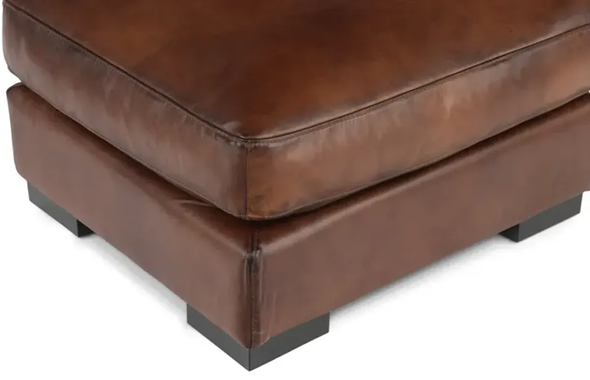 Knox Leather Ottoman