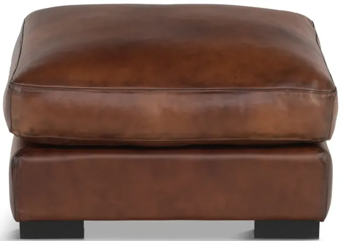 Knox Leather Ottoman