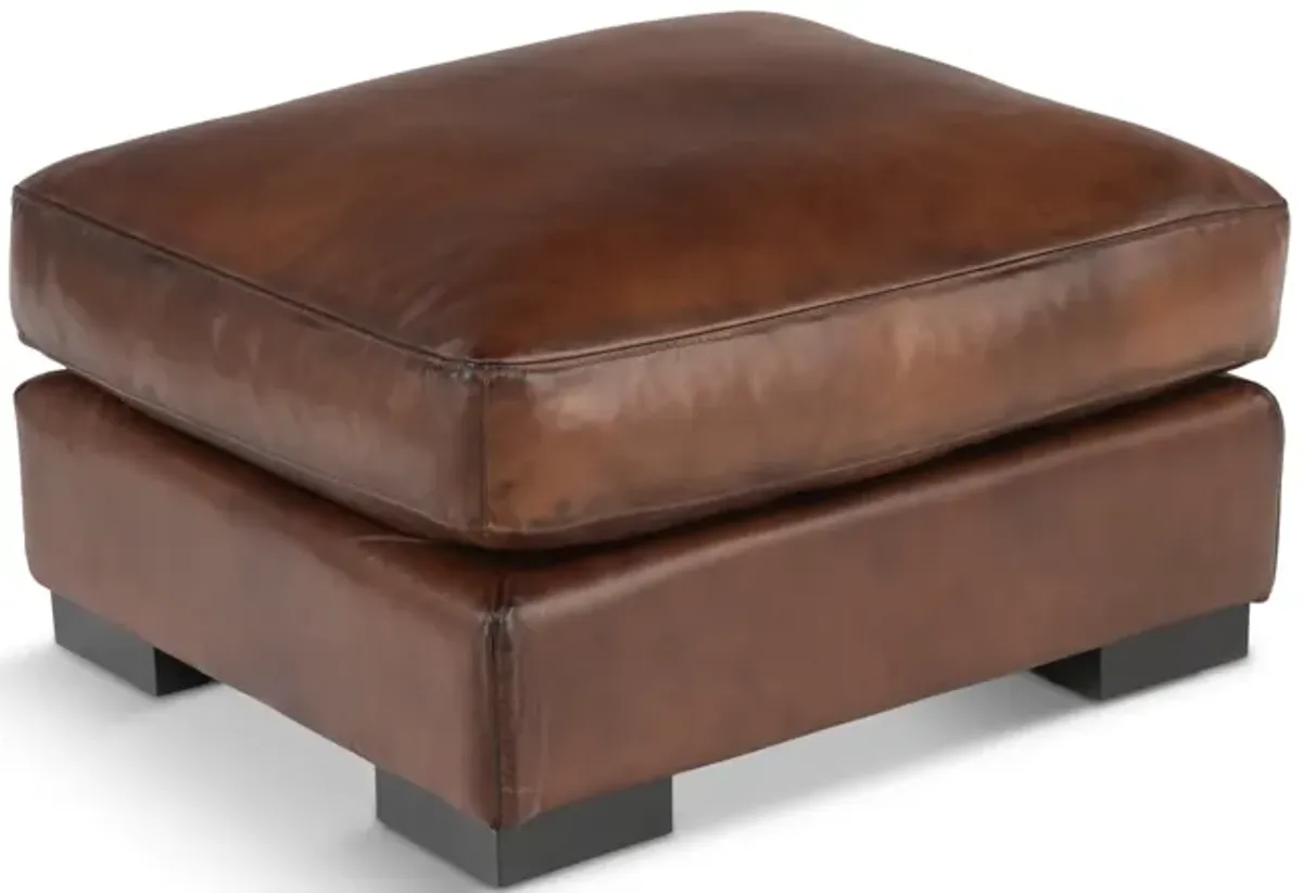 Knox Leather Ottoman