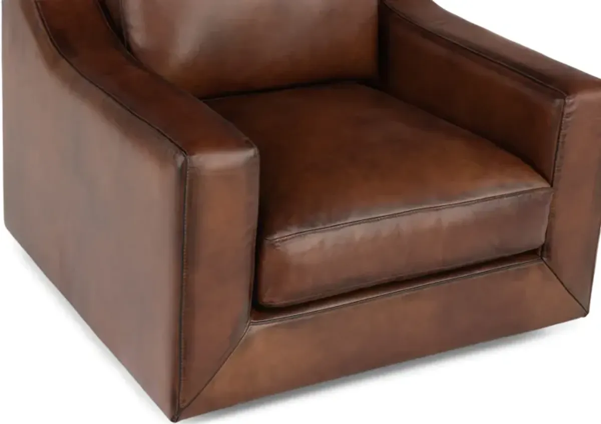 Knox Leather Swivel Chair