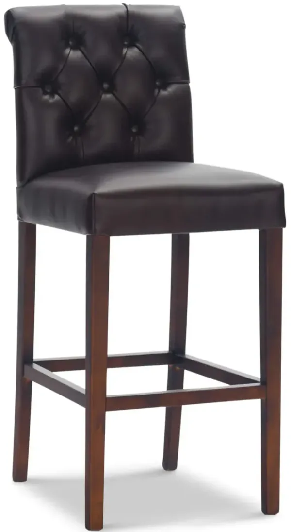Braden Tufted Leather Bar Stool