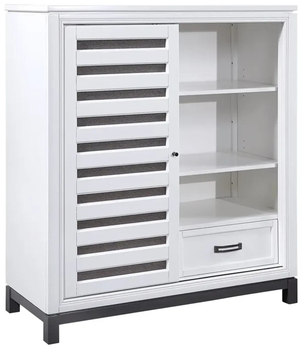 Central Park Sliding Door Chest - White