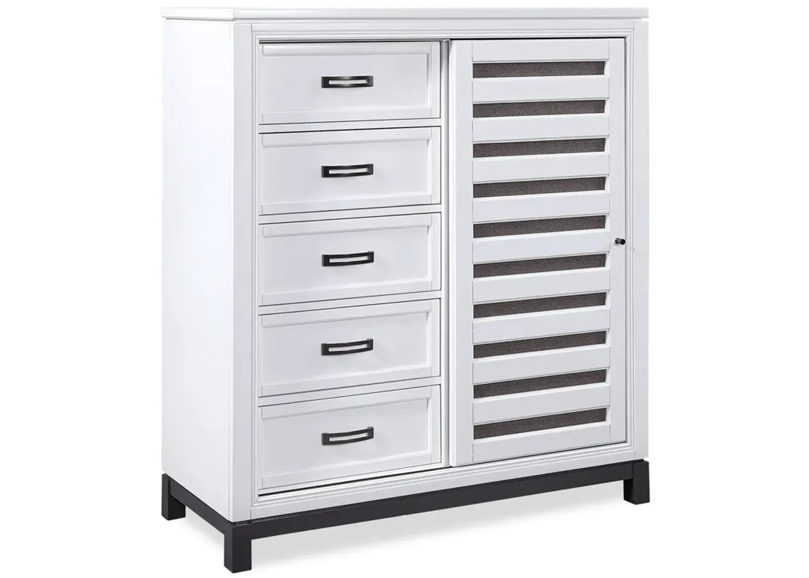 Central Park Sliding Door Chest - White