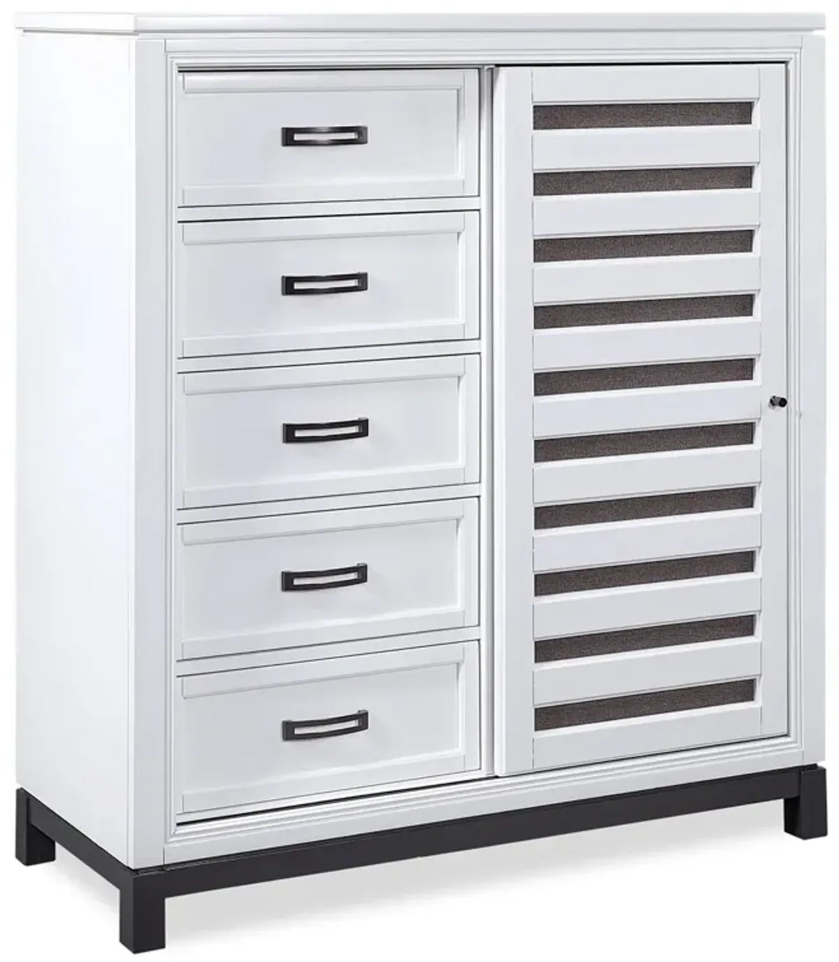 Central Park Sliding Door Chest - White