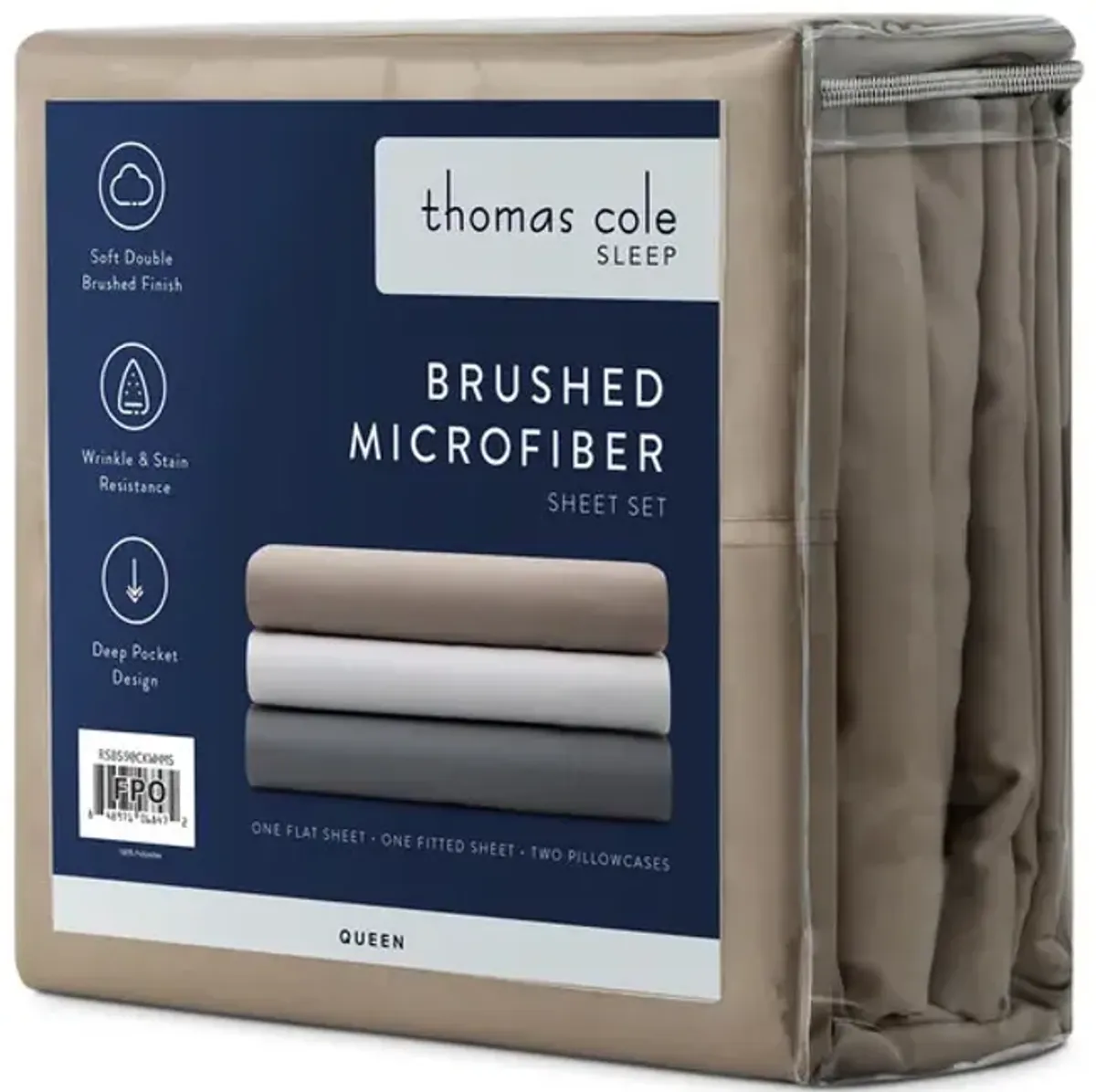 Brushed Microfiber King Sheet Set - Sandstone
