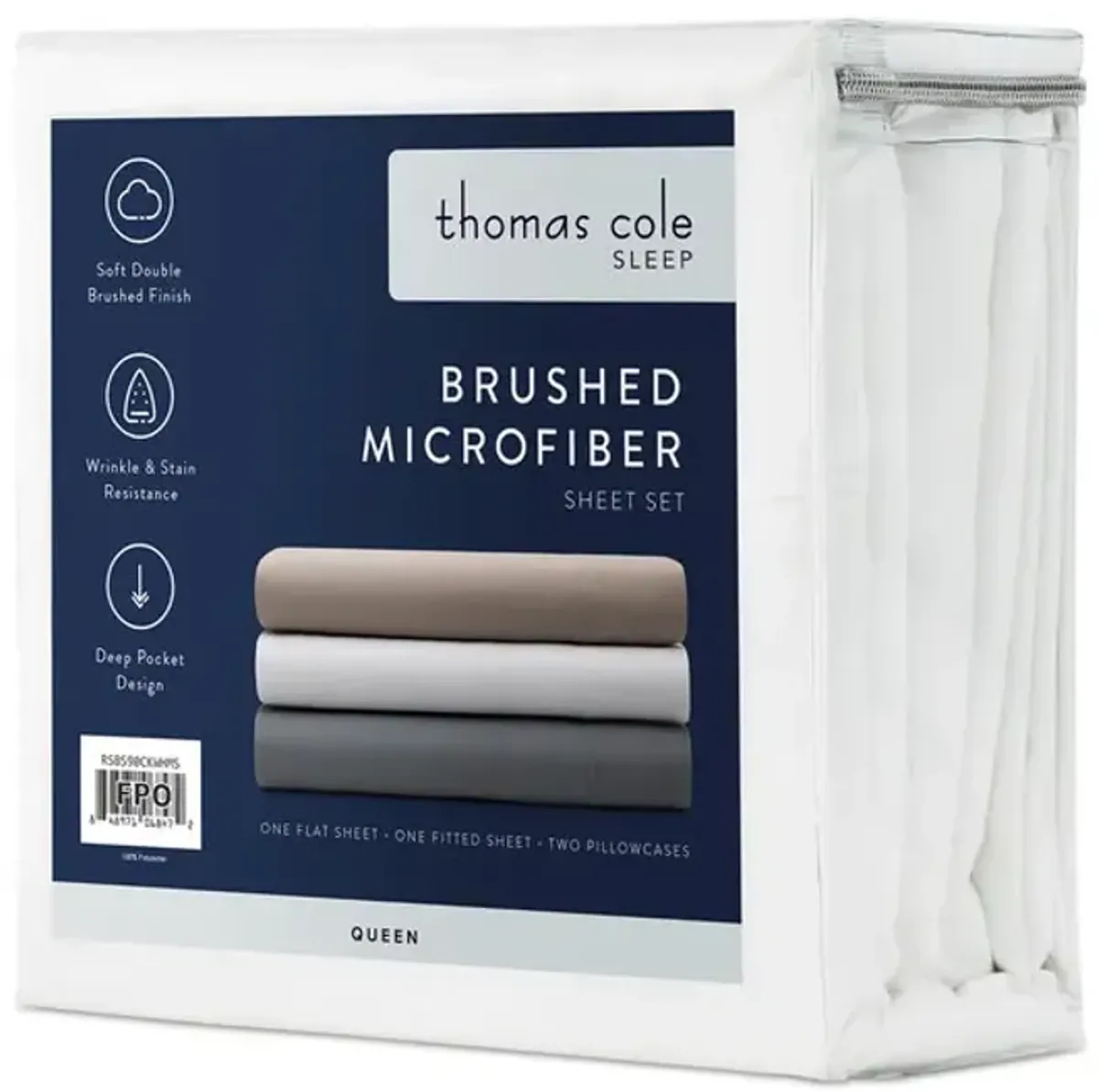 Brushed Microfiber King Sheet Set - White