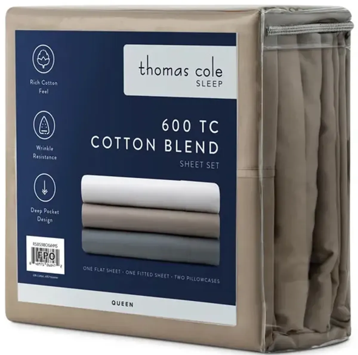 Cotton Rich King Sheet Set - Sandstone