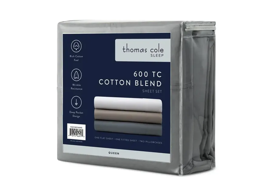 Cotton Rich Twin XL Sheet Set - Slate