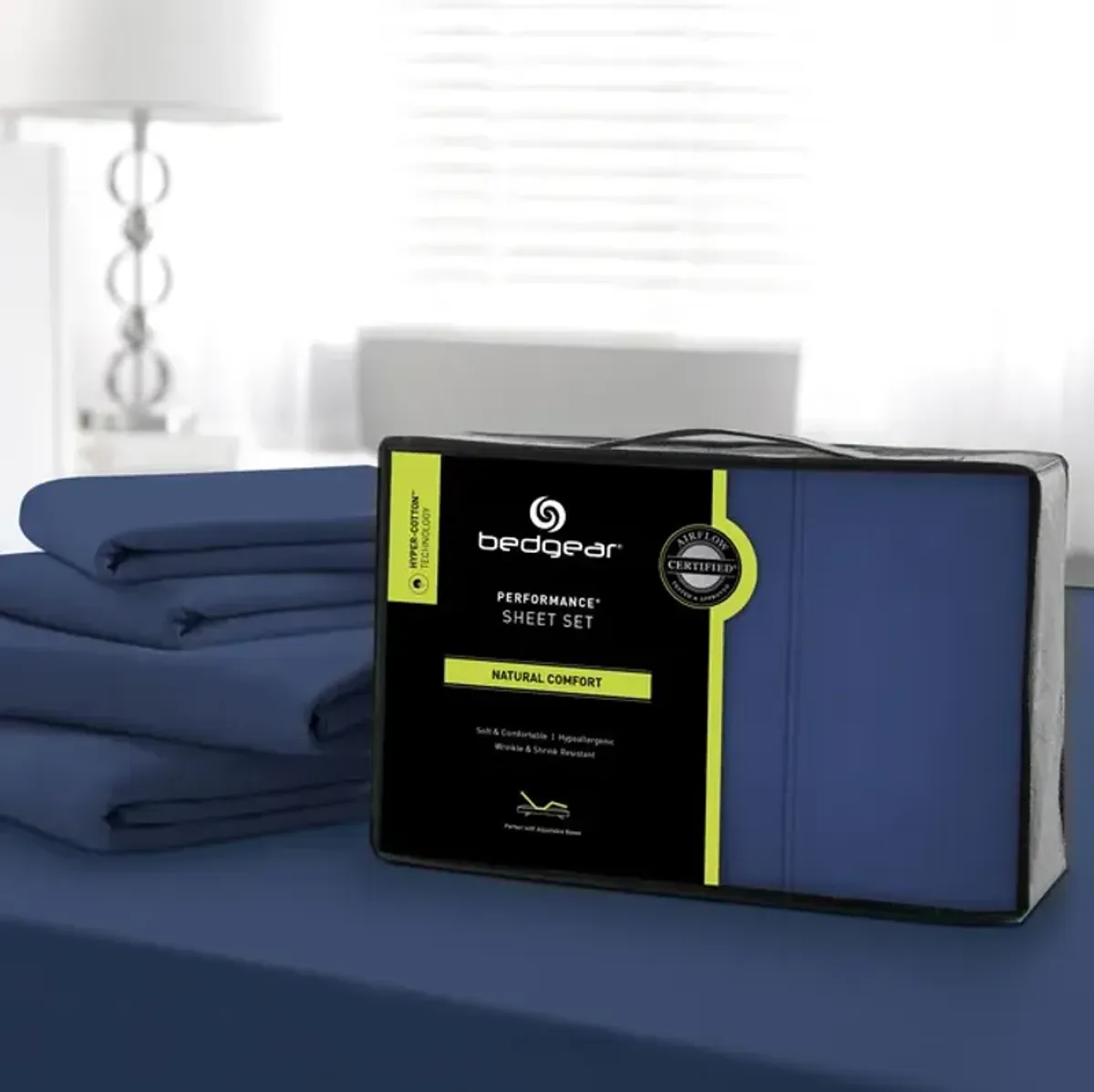 Hyper Cotton Twin XL Sheet Set - Navy