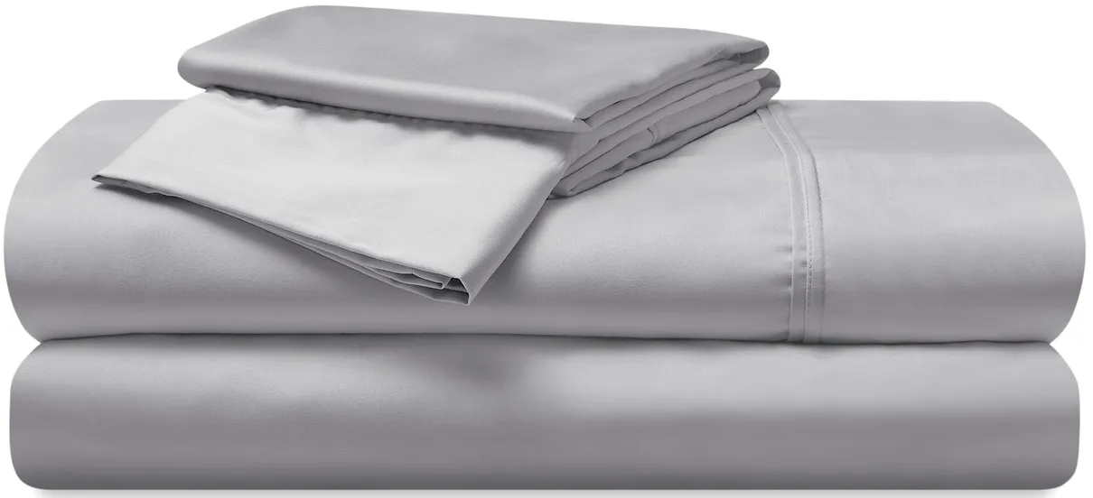 Hyper Cotton Split King Sheet Set - Light Grey