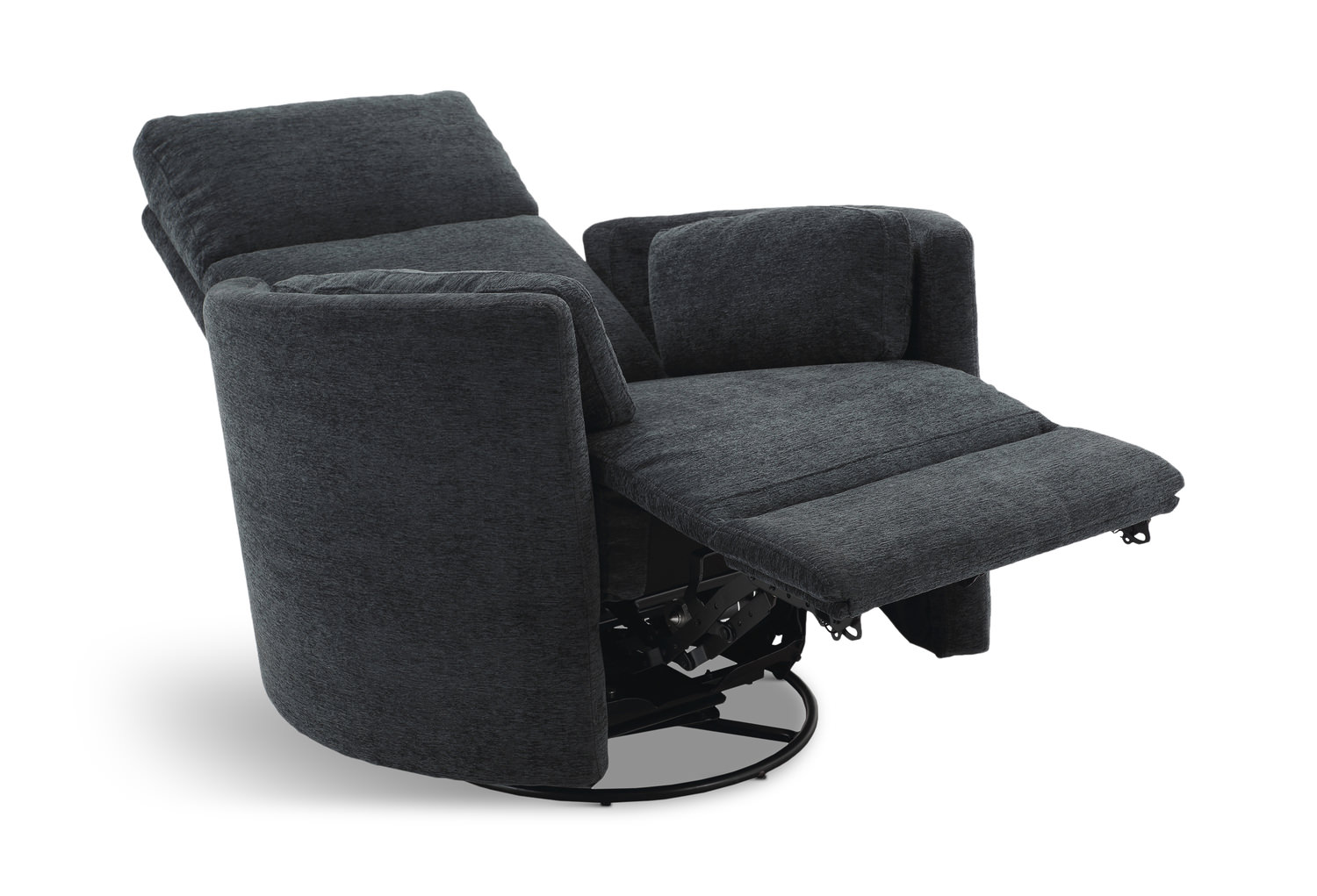 Stuart Power Swivel Recliner - Charcoal Fabric