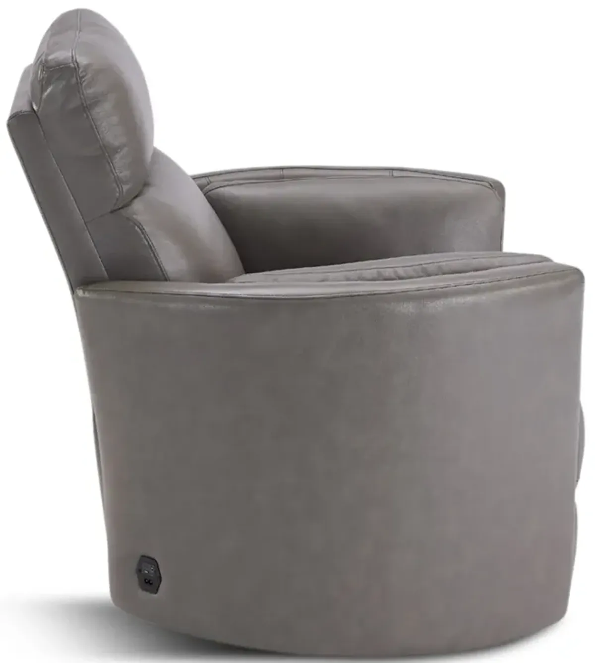 Stuart Leather Power Swivel Recliner - Grey 