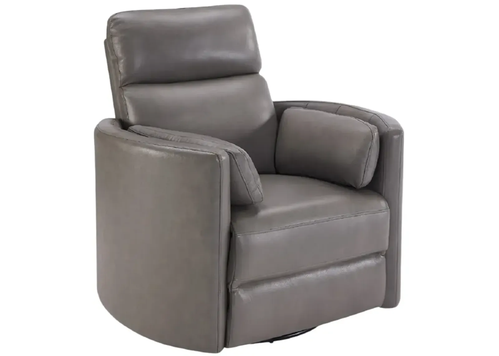 Stuart Leather Power Swivel Recliner - Grey 