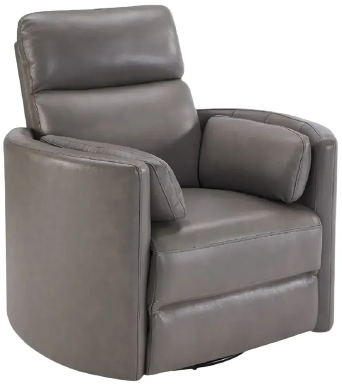 Stuart Leather Power Swivel Recliner - Grey 