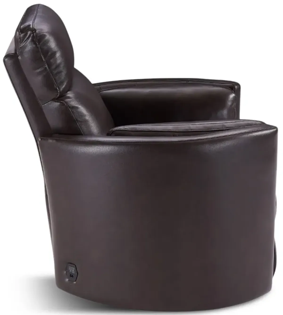 Stuart Leather Power Swivel Recliner - Brown