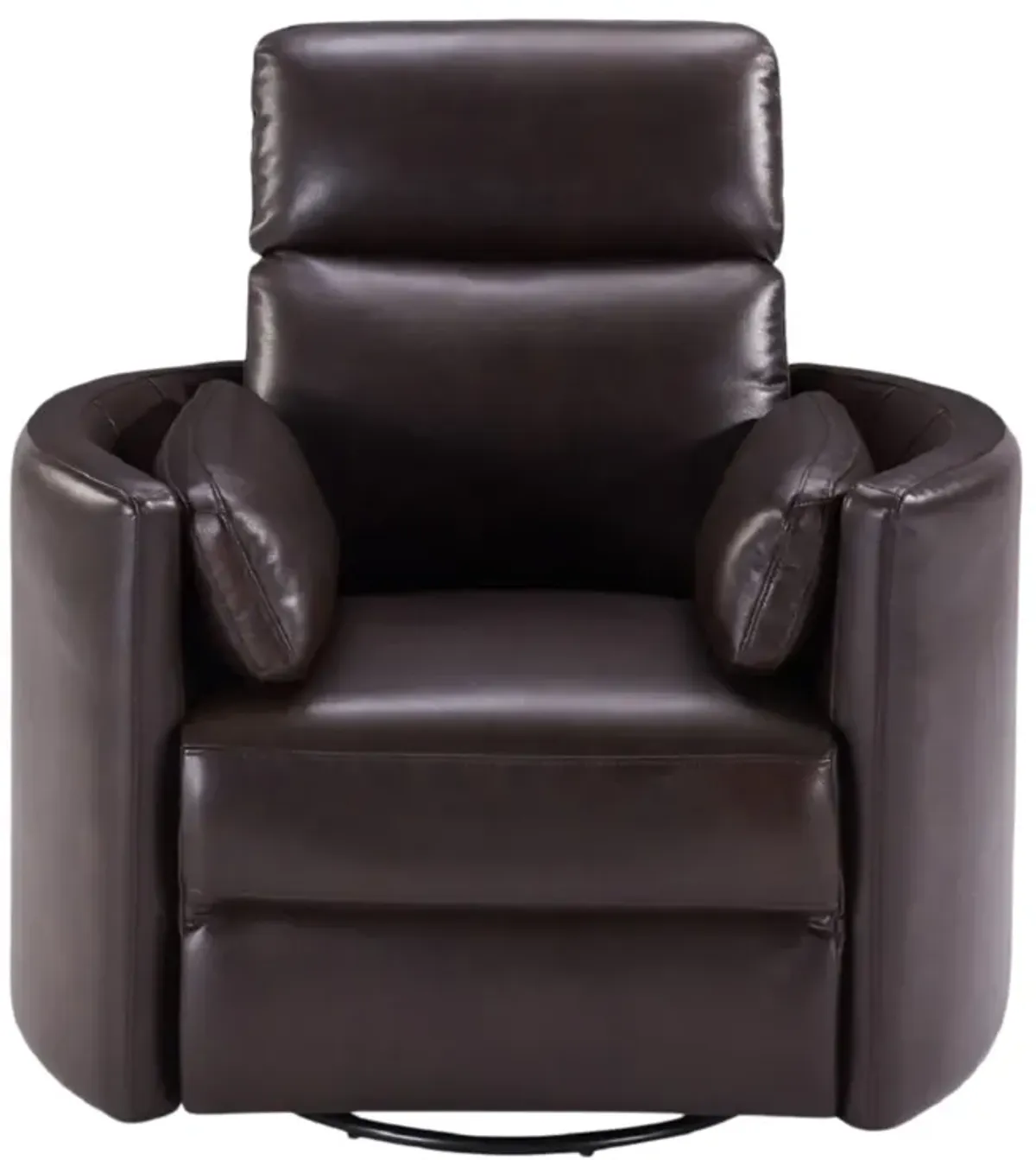 Stuart Leather Power Swivel Recliner - Brown