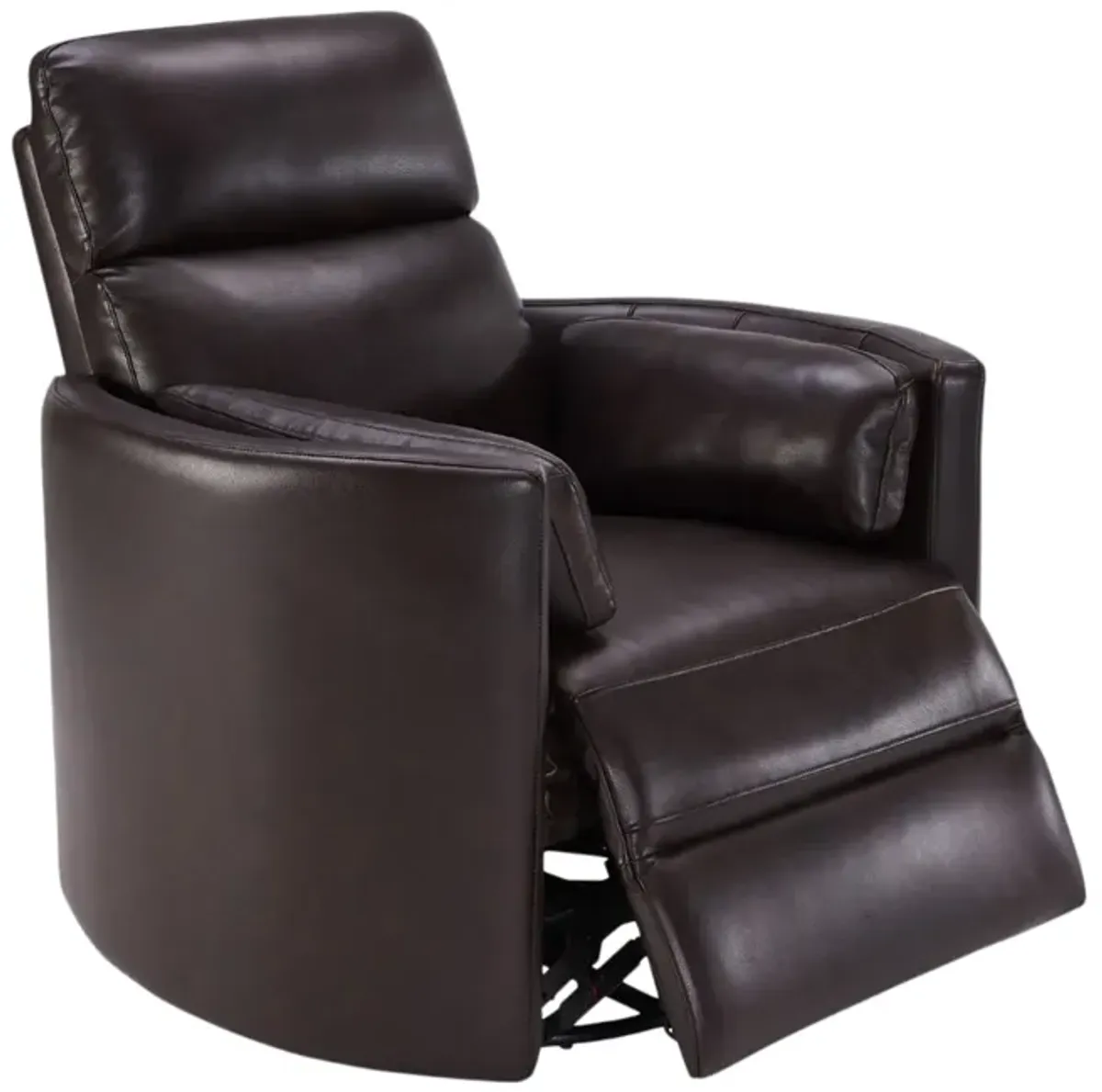 Stuart Leather Power Swivel Recliner - Brown