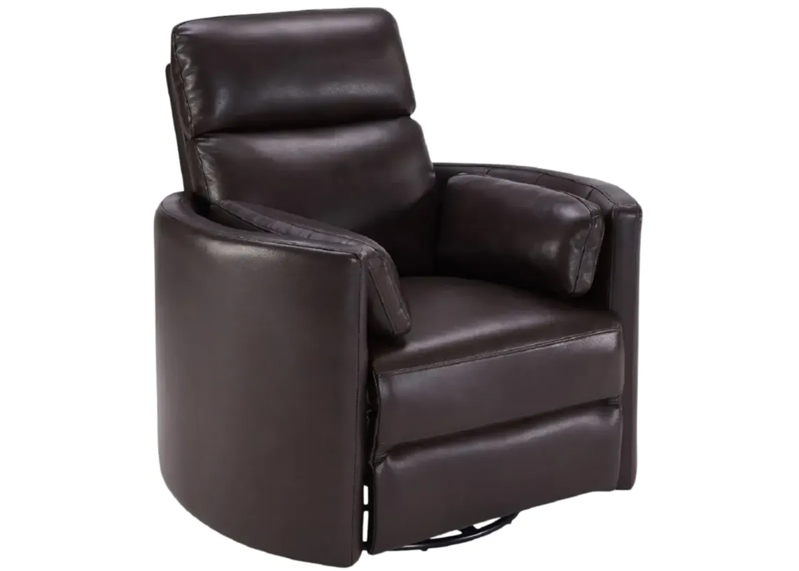 Stuart Leather Power Swivel Recliner - Brown