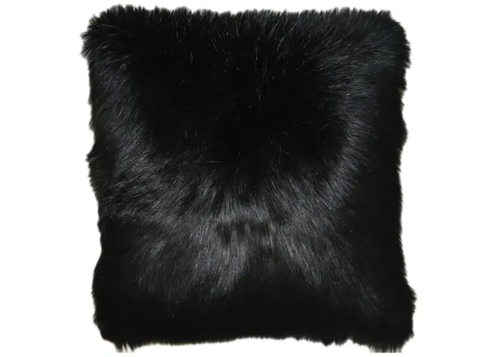 Faux Black Fox Fur Pillow