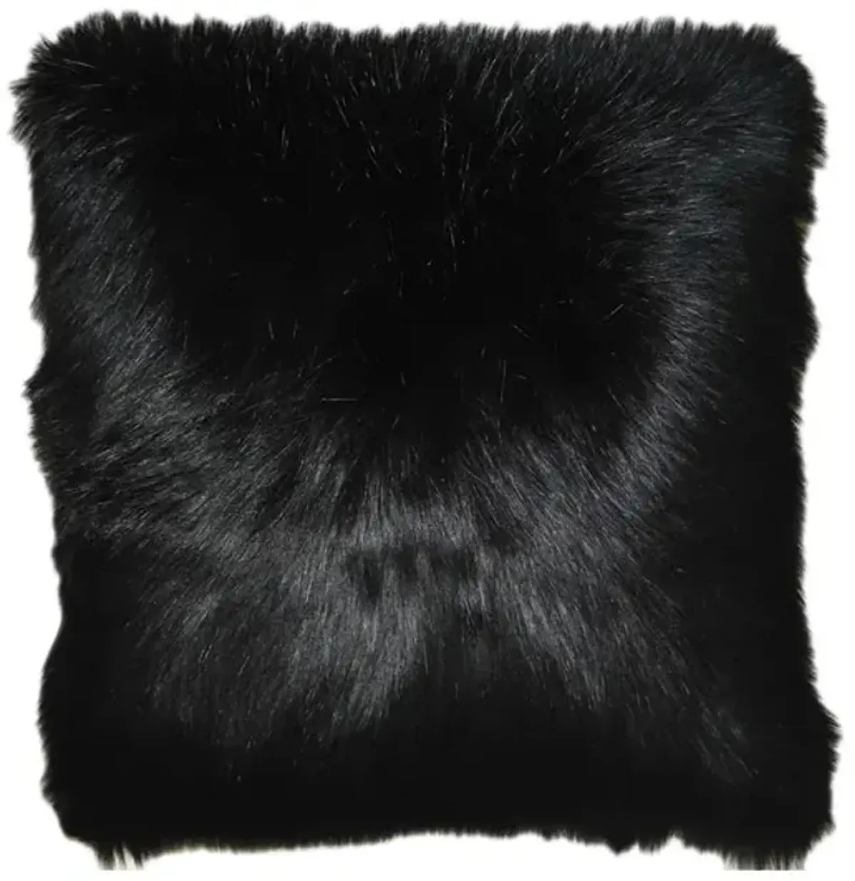 Faux Black Fox Fur Pillow