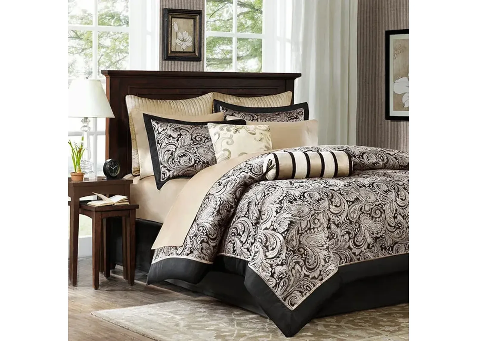 Aubrey King Comforter Set - Black