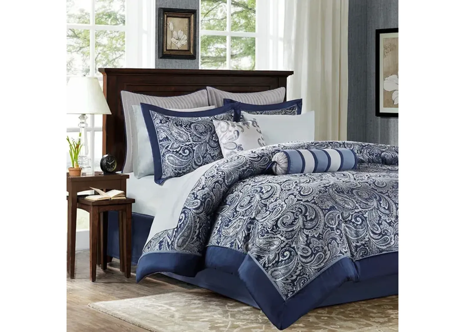 Aubrey King Comforter Set - Blue