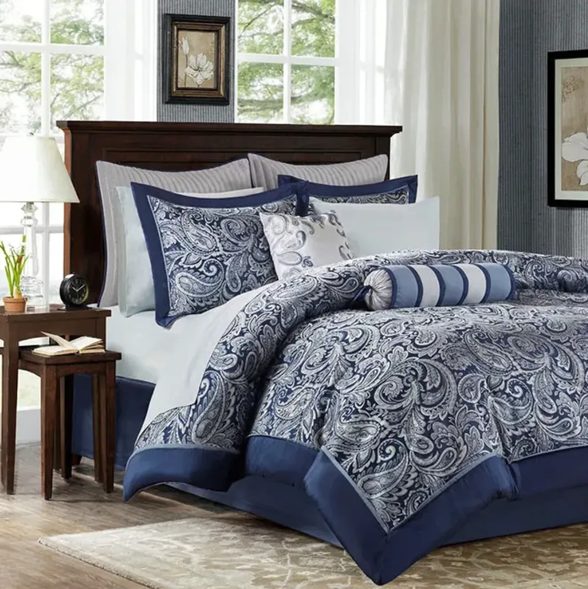 Aubrey King Comforter Set - Blue