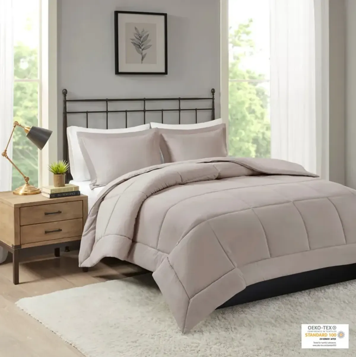 Sarasota Full Queen Comforter Set - Taupe