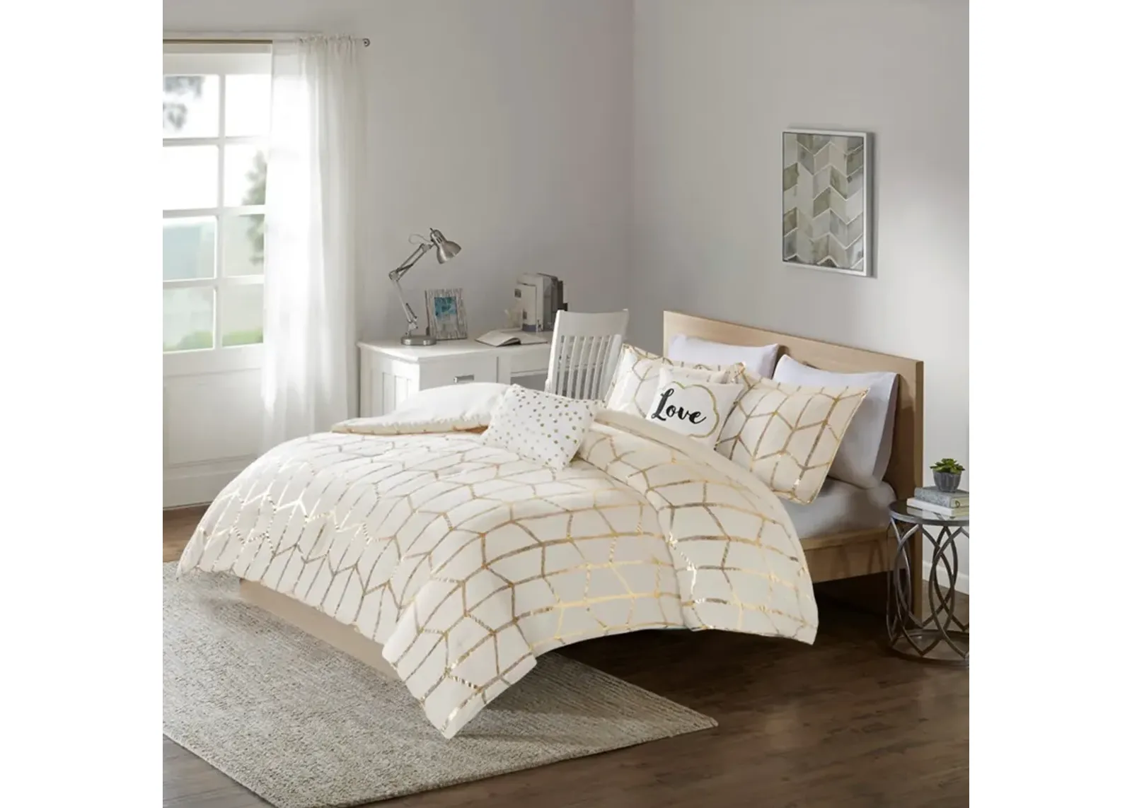 Raina Twin Twin XL Comforter Set - Ivory