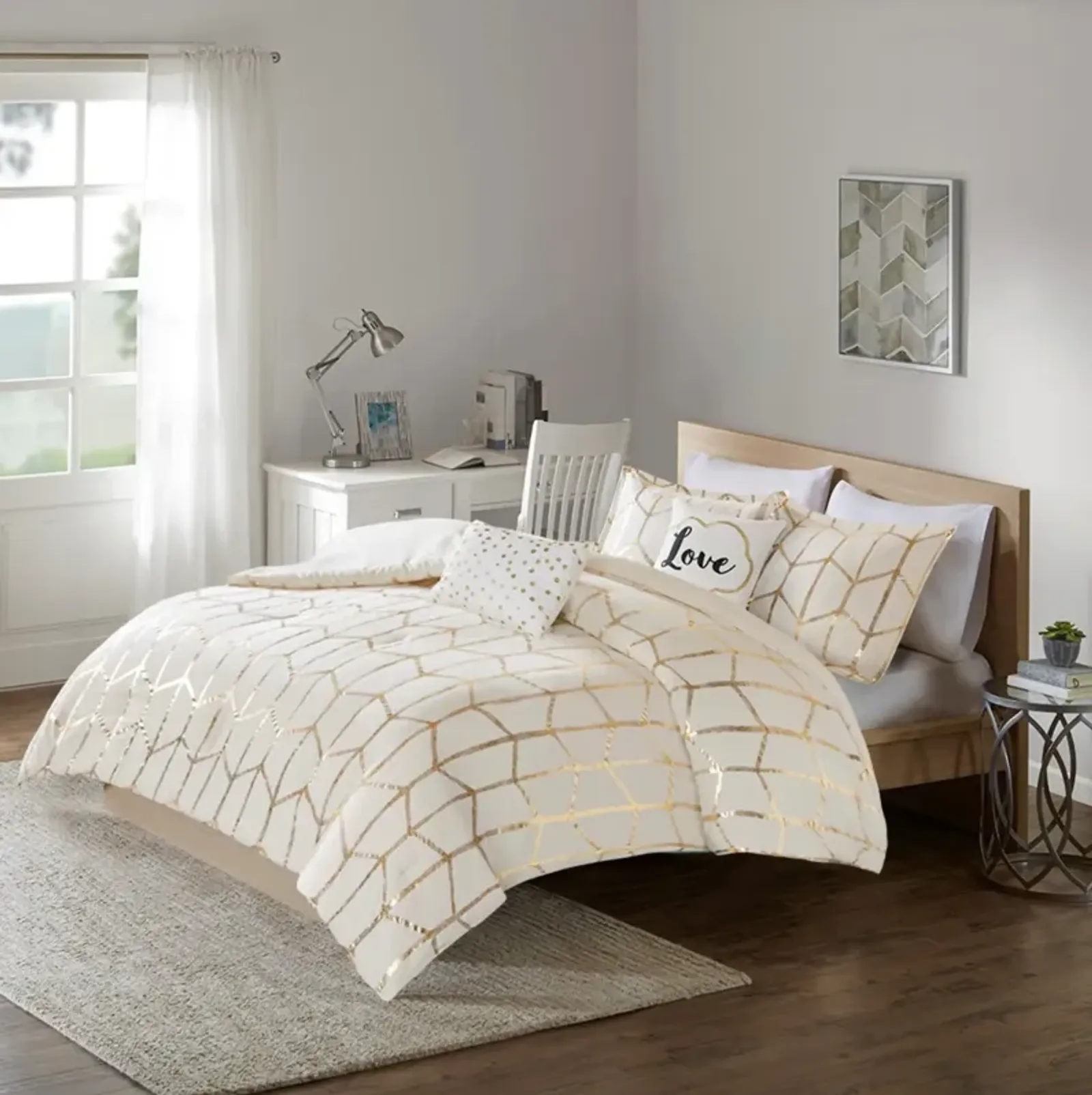 Raina Twin Twin XL Comforter Set - Ivory