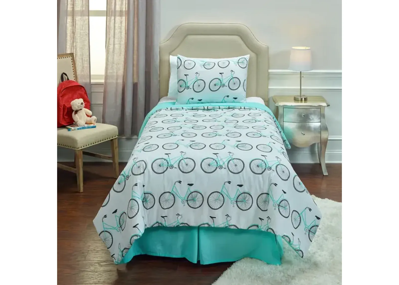 Aqua Bicycle Full Comforter Set