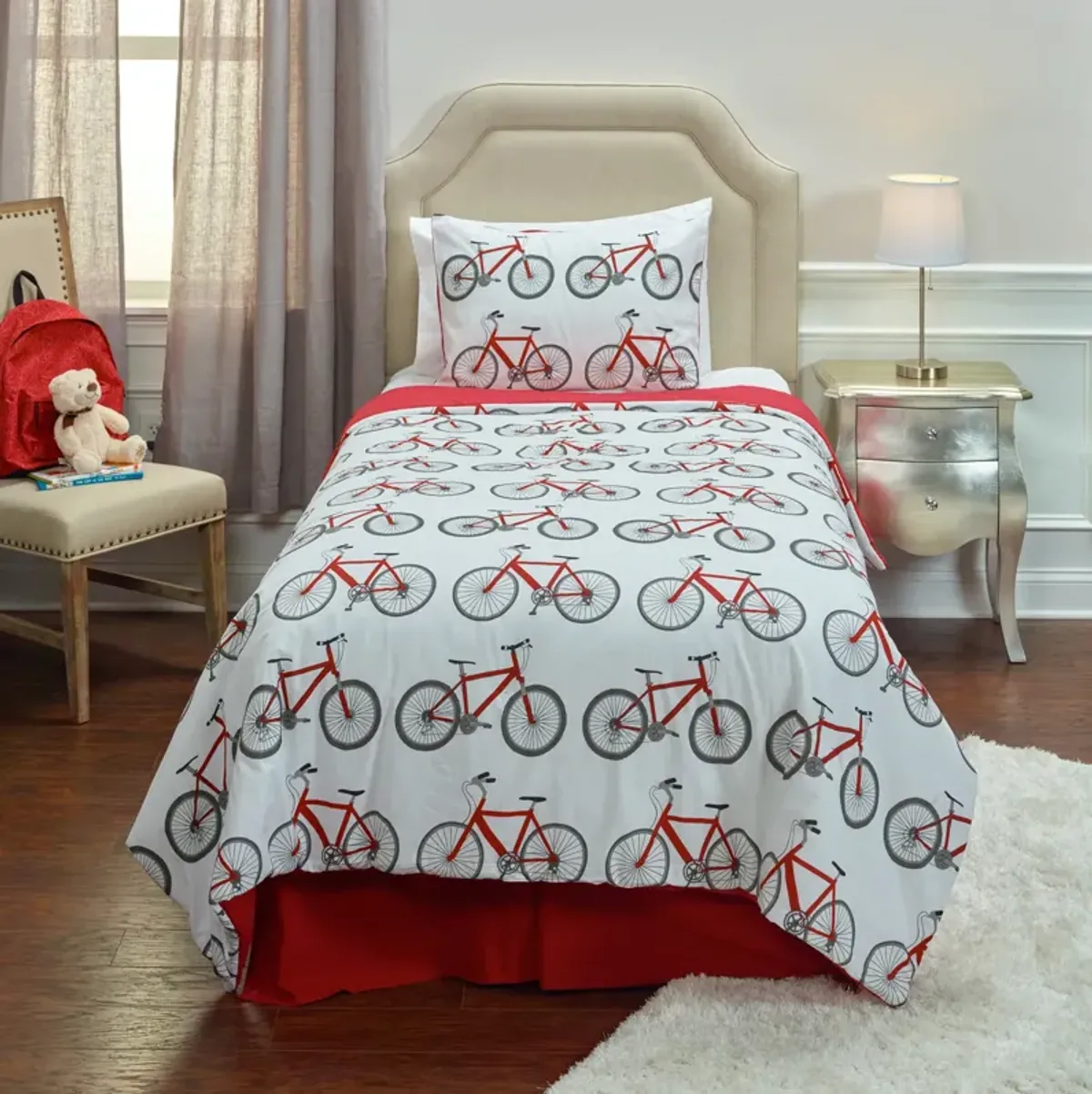 Red Bicycle Twin Comforter Set