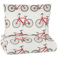 Red Bicycle Twin Comforter Set