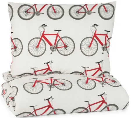Red Bicycle Twin Comforter Set