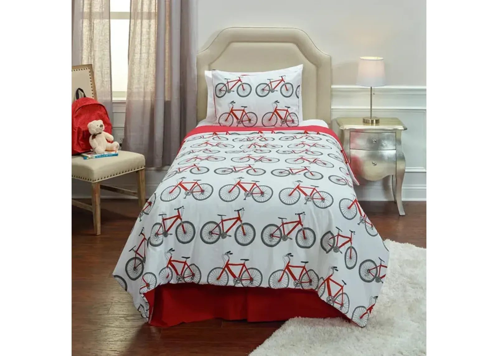 Red Bicycle Full Comforter Set