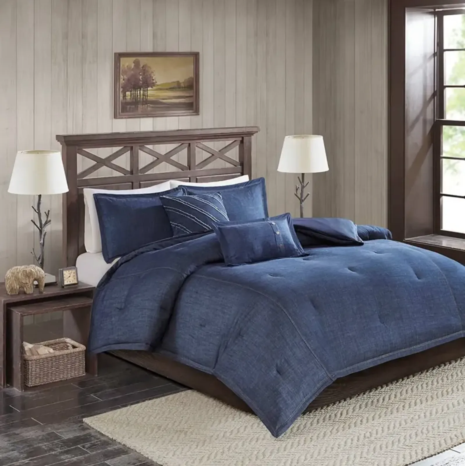 Perry Denim Full Comforter Set