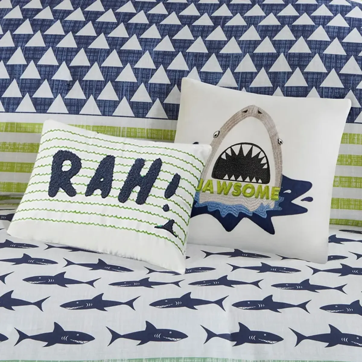 Shark Bite Full Qn Cotton Comforter Set