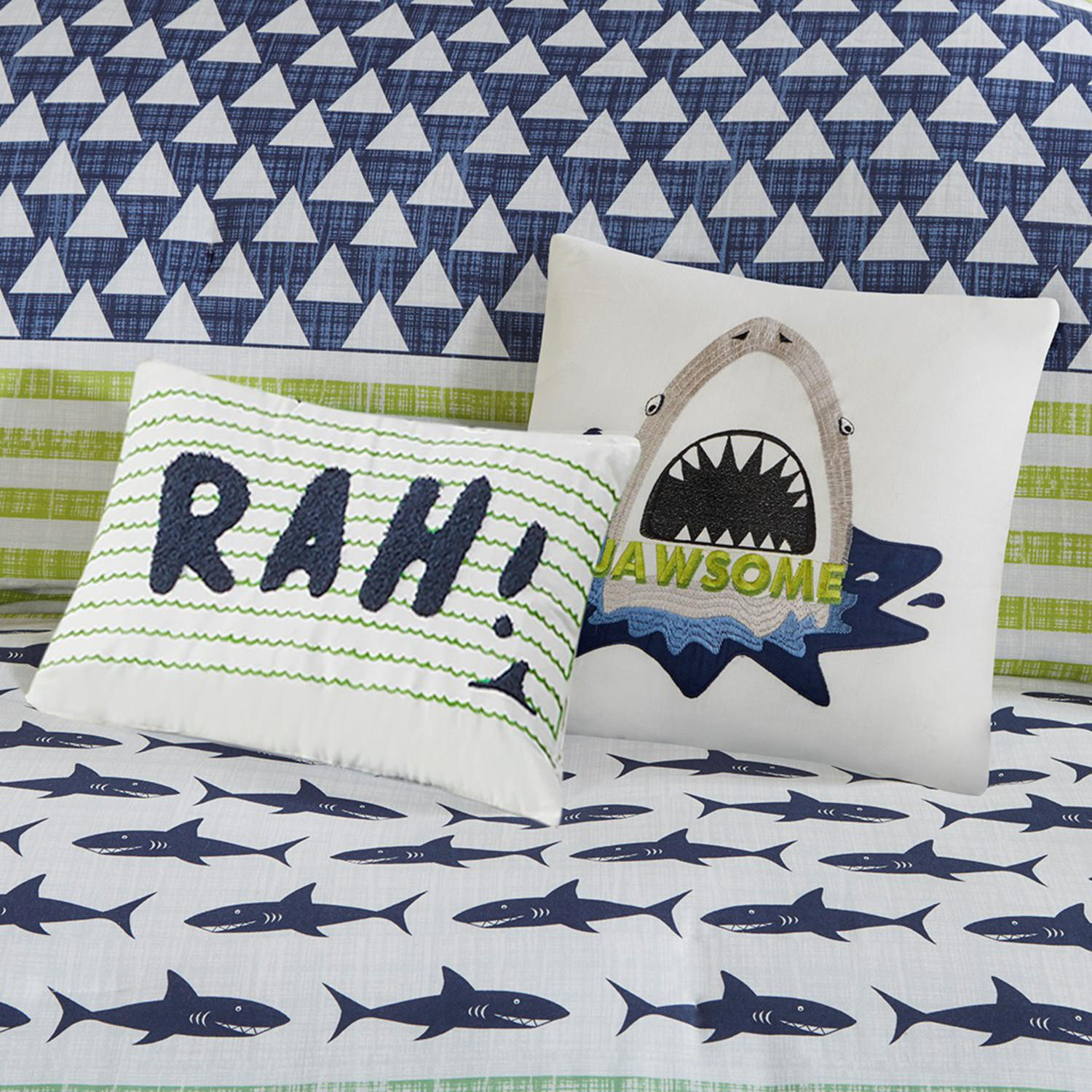 Shark Bite Full Qn Cotton Comforter Set