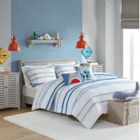 Hazeley Blue 5 Pc. Chenille Comforter Set
