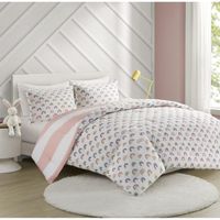 Cabana Blush White Wide Stripe 2 Piece Comforter Set