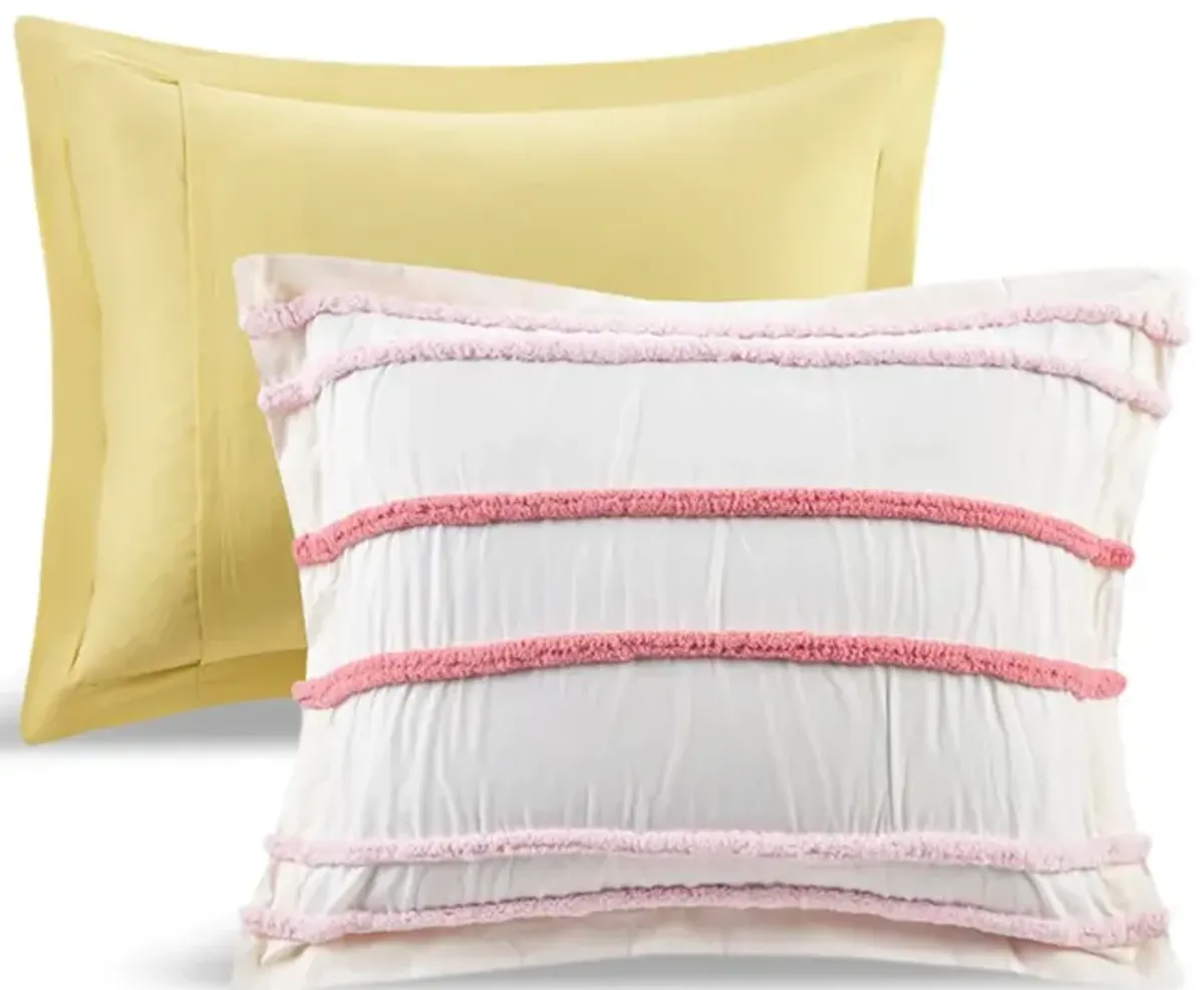 Hazeley Chenille 5 Pc. Pink Comforter Set