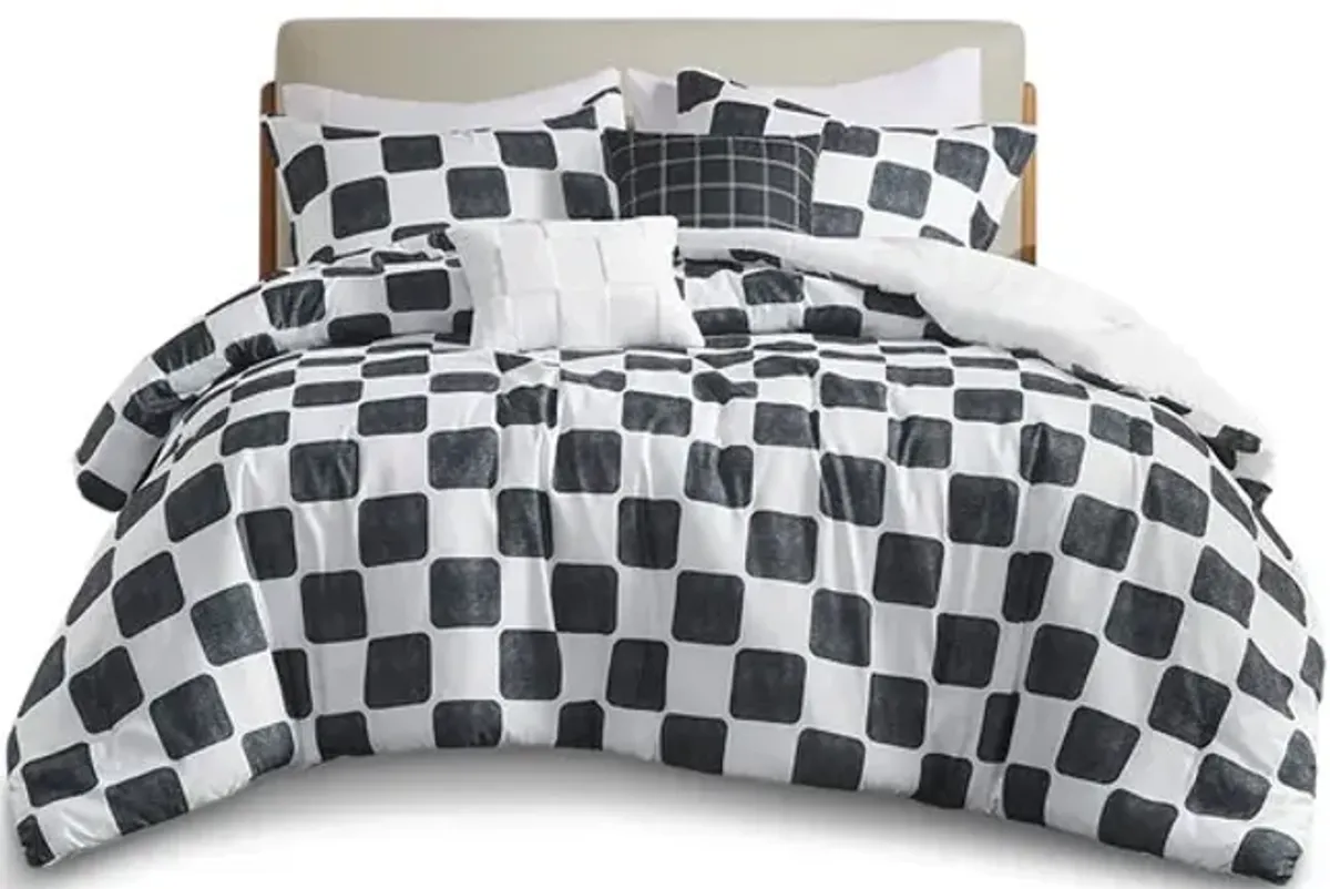 Miley Checkered Twin Bedding Set