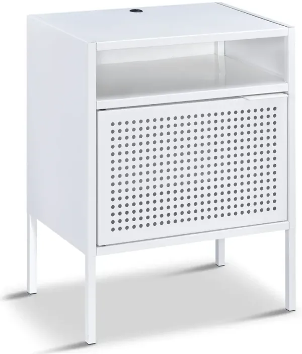 Jax Metal Nightstand - White