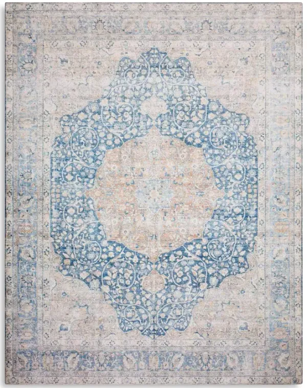 Layla Blue Tangerine Area Rug - 5 0  X 7 6 