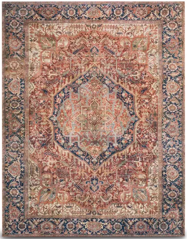 Layla Red Navy Area Rug - 5 0  X 7 6 
