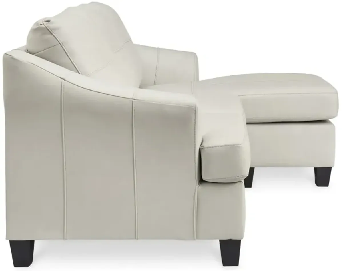 Merida Leather Sofa with Chaise - Coconut