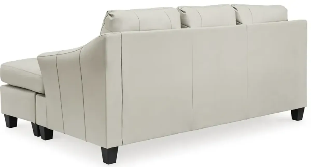 Merida Leather Sofa with Chaise - Coconut